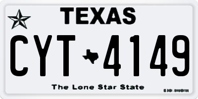 TX license plate CYT4149