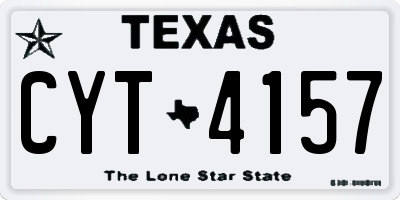 TX license plate CYT4157