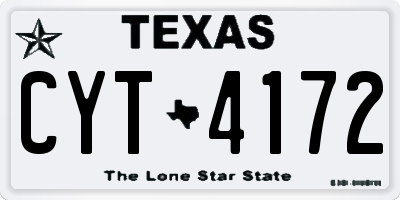 TX license plate CYT4172