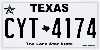 TX license plate CYT4174