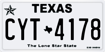 TX license plate CYT4178