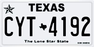 TX license plate CYT4192