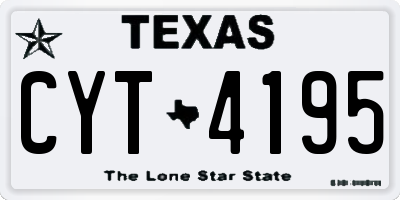 TX license plate CYT4195