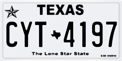 TX license plate CYT4197