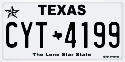 TX license plate CYT4199