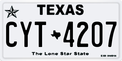 TX license plate CYT4207