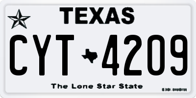 TX license plate CYT4209