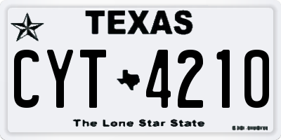 TX license plate CYT4210