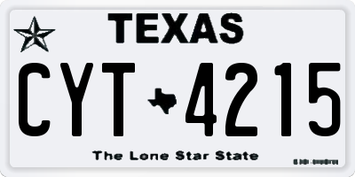 TX license plate CYT4215