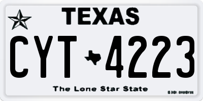 TX license plate CYT4223