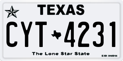 TX license plate CYT4231