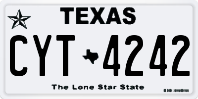 TX license plate CYT4242