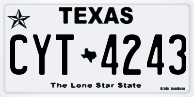 TX license plate CYT4243