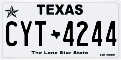 TX license plate CYT4244