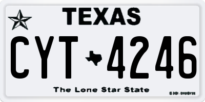 TX license plate CYT4246