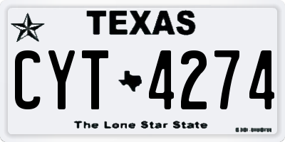 TX license plate CYT4274