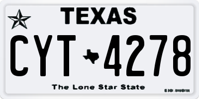 TX license plate CYT4278