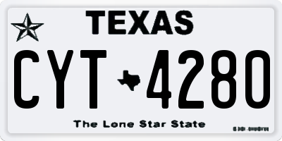 TX license plate CYT4280