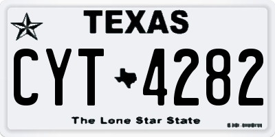 TX license plate CYT4282