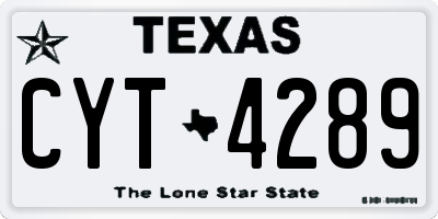 TX license plate CYT4289