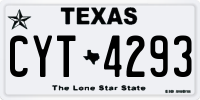 TX license plate CYT4293