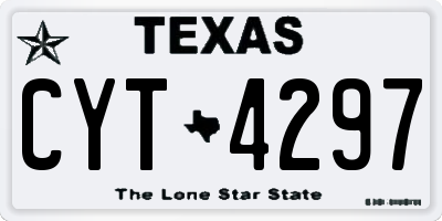 TX license plate CYT4297