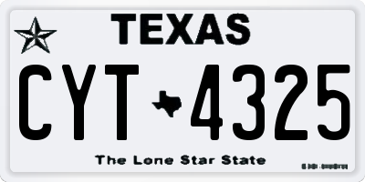 TX license plate CYT4325