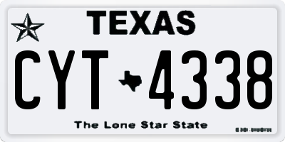TX license plate CYT4338
