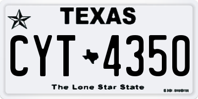 TX license plate CYT4350