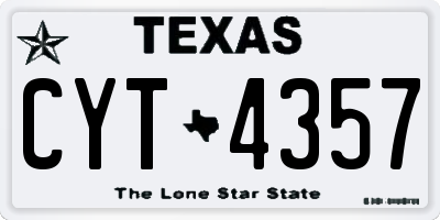 TX license plate CYT4357