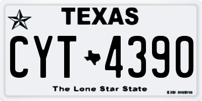TX license plate CYT4390