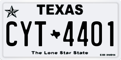 TX license plate CYT4401