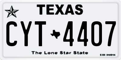 TX license plate CYT4407