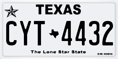 TX license plate CYT4432