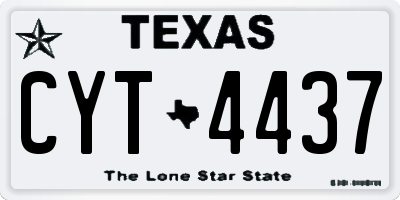 TX license plate CYT4437