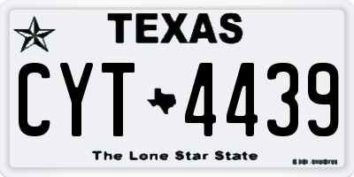 TX license plate CYT4439