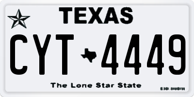 TX license plate CYT4449