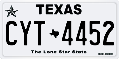 TX license plate CYT4452