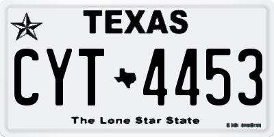 TX license plate CYT4453