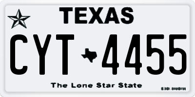 TX license plate CYT4455