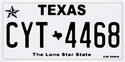 TX license plate CYT4468