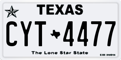 TX license plate CYT4477