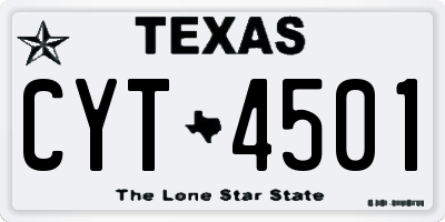 TX license plate CYT4501