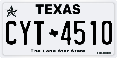 TX license plate CYT4510
