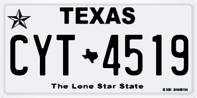TX license plate CYT4519