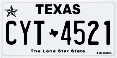 TX license plate CYT4521