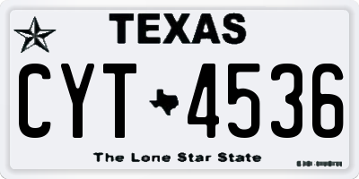 TX license plate CYT4536