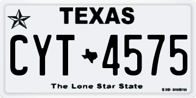 TX license plate CYT4575