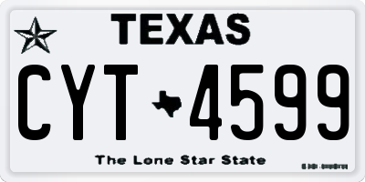TX license plate CYT4599