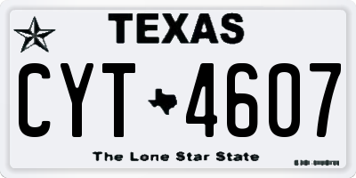 TX license plate CYT4607